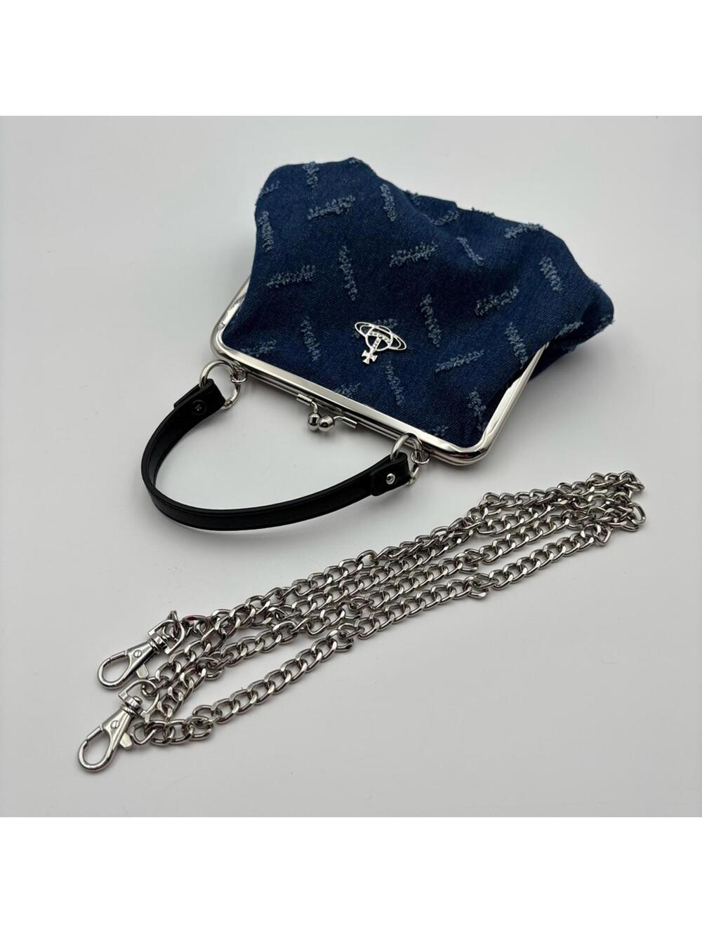 Vivienne Westwood Granny Denim Frame Crossbody Bag Blue - Picture 6 of 6